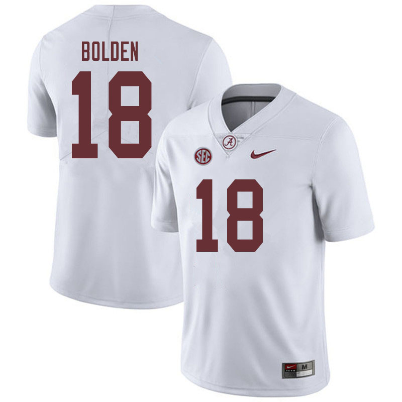 Men #18 Slade Bolden Alabama Crimson Tide College Football Jerseys Sale-White